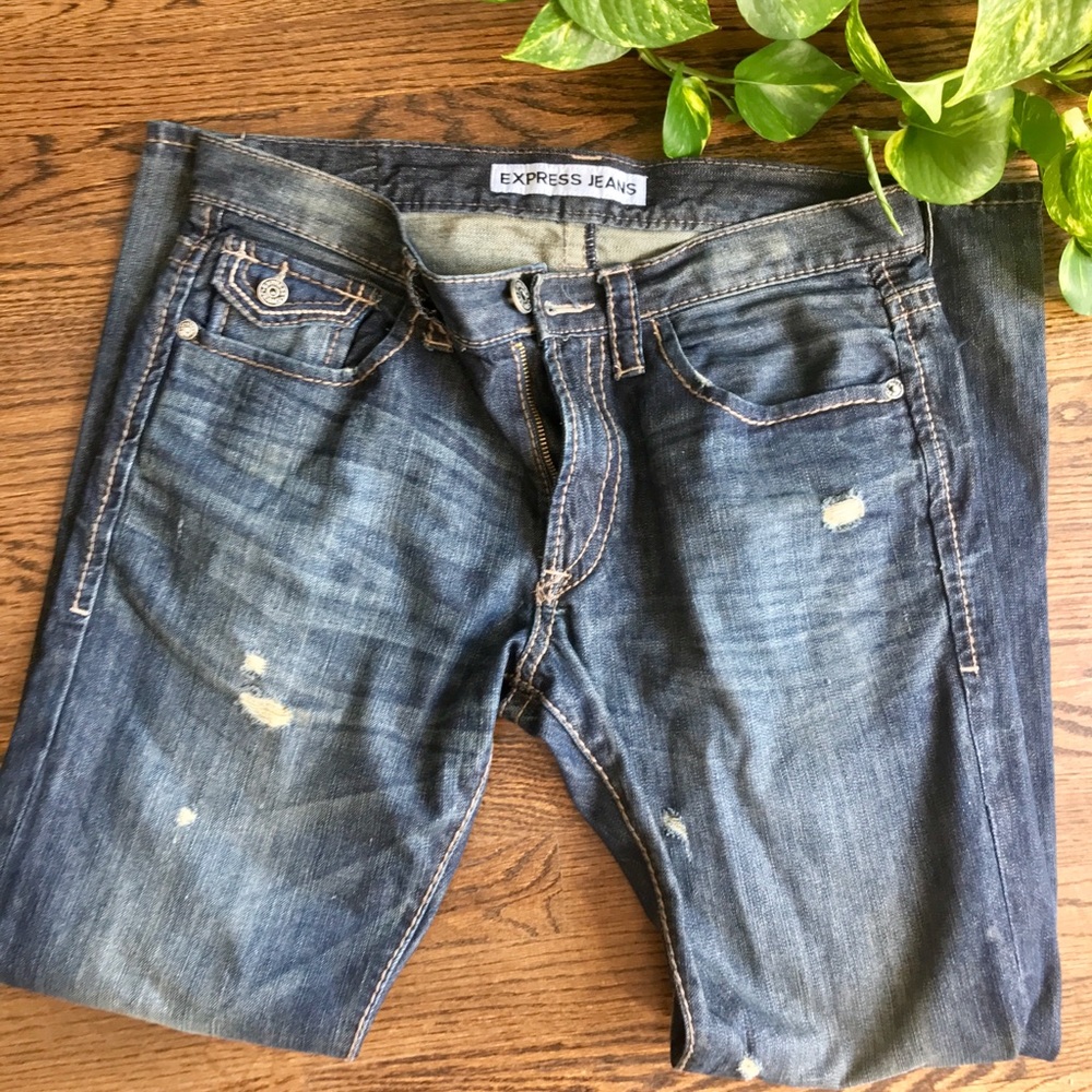 Express Men’s Jeans Slim Fit Boot Cut Denim